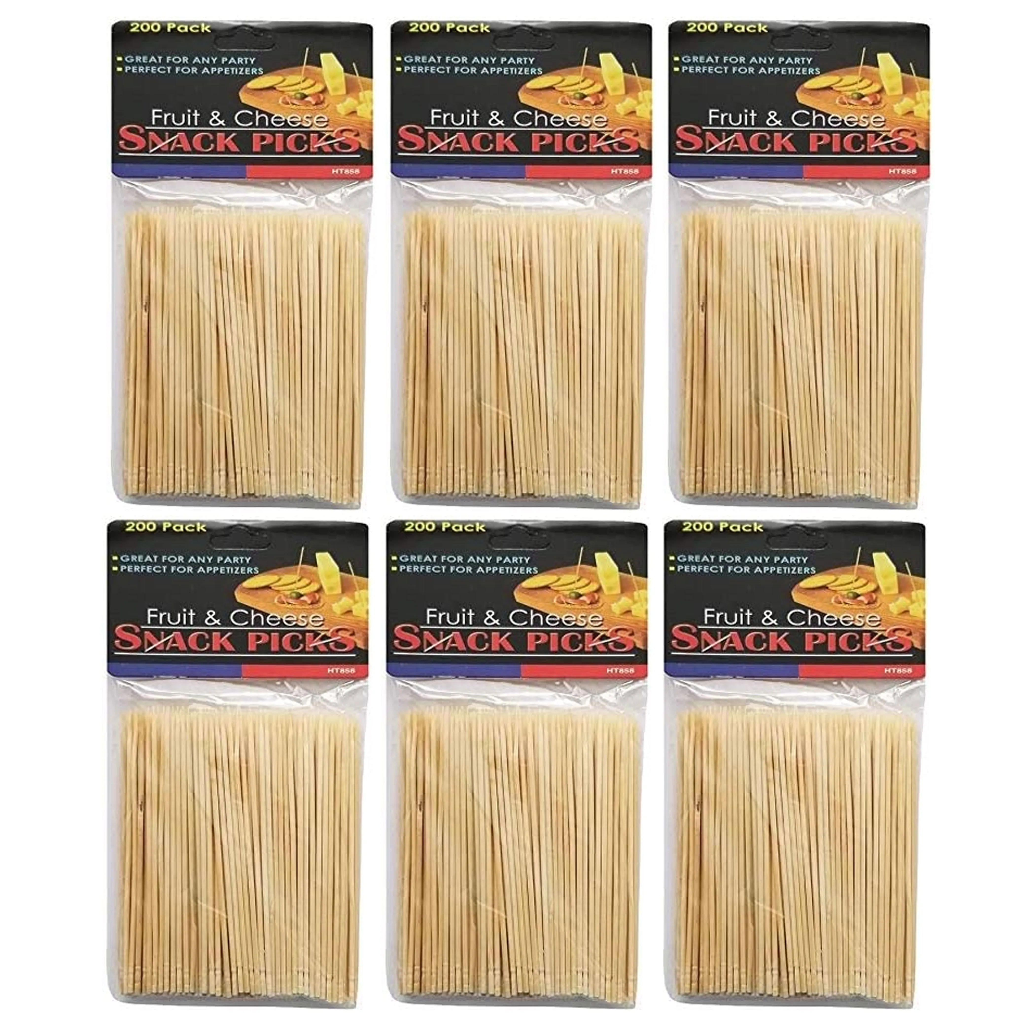 1200 Appetizer Picks Skewer Sticks Hors D'oeuvres Fruit Cheese Parties 3-3/4"