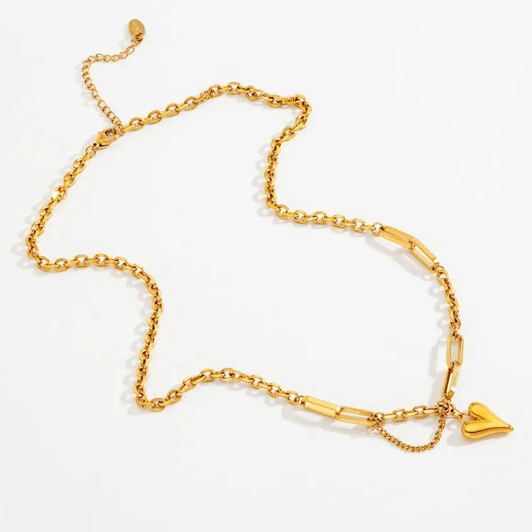 18k Gold Plated Love Pendant Chain Necklace
