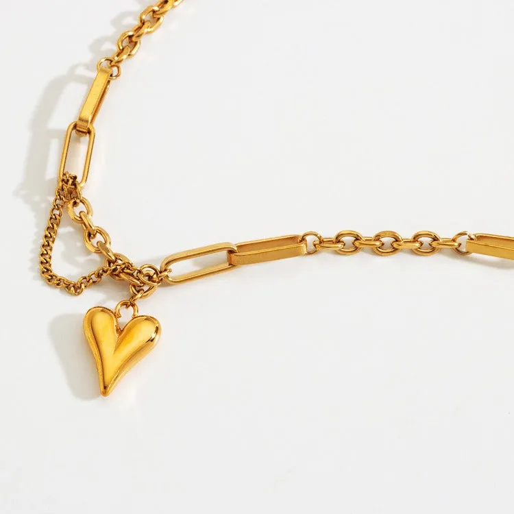 18k Gold Plated Love Pendant Chain Necklace
