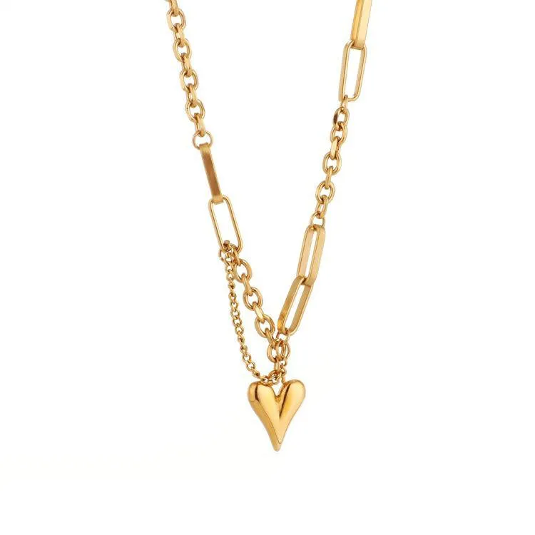 18k Gold Plated Love Pendant Chain Necklace