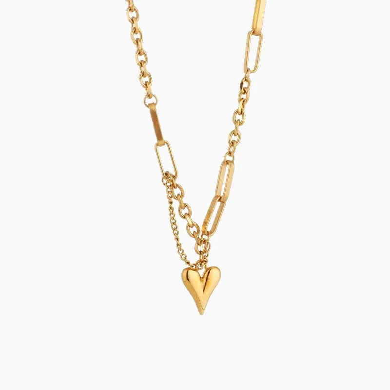18k Gold Plated Love Pendant Chain Necklace