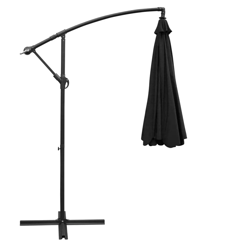 3m Outdoor Umbrella | Cantilever | Garden Beach Patio | Black