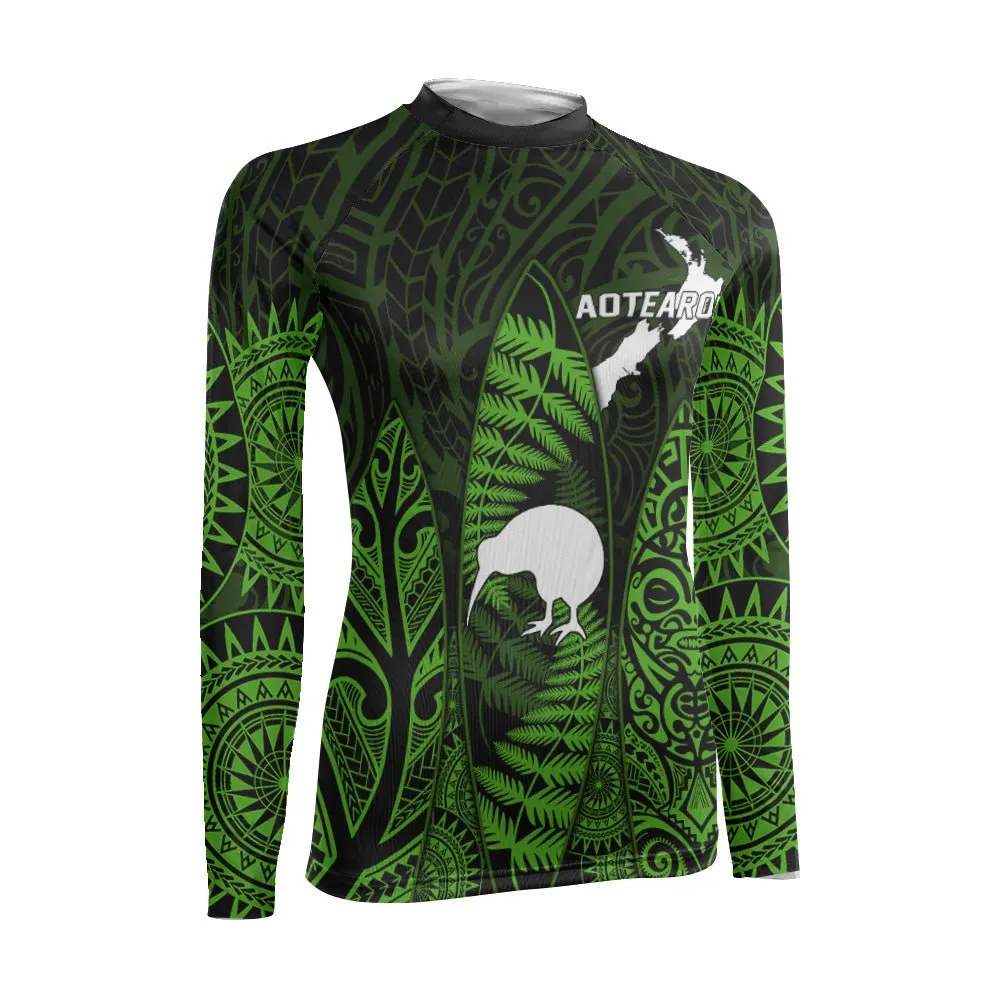 Aotearoa Kiwi Bird Women's Long Sleeve Rash Guard