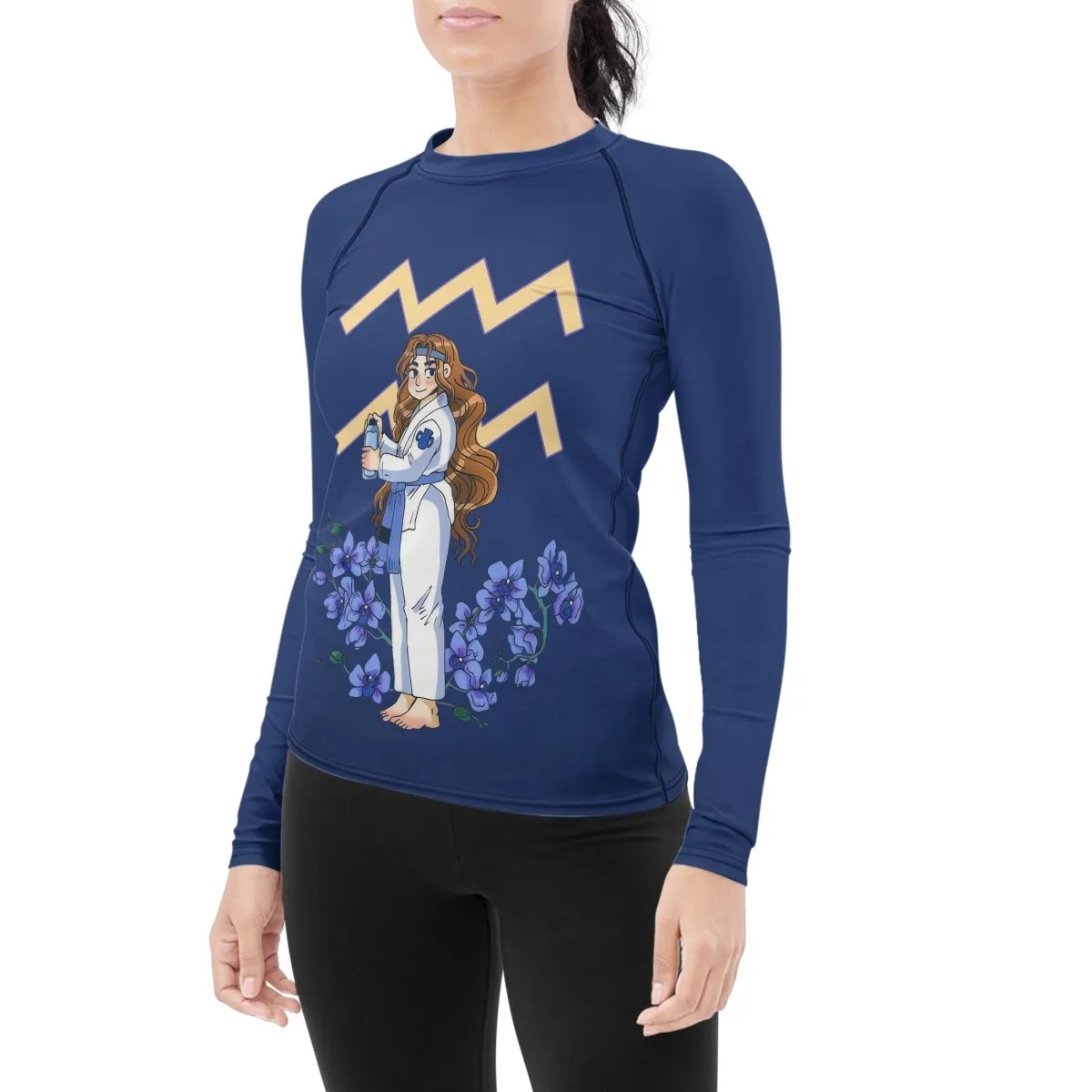 Aquarius Mom Women's Long Sleeve Rash Guard