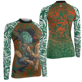 Aztec Iguana Warrior Women's Long Sleeve Rash Guard