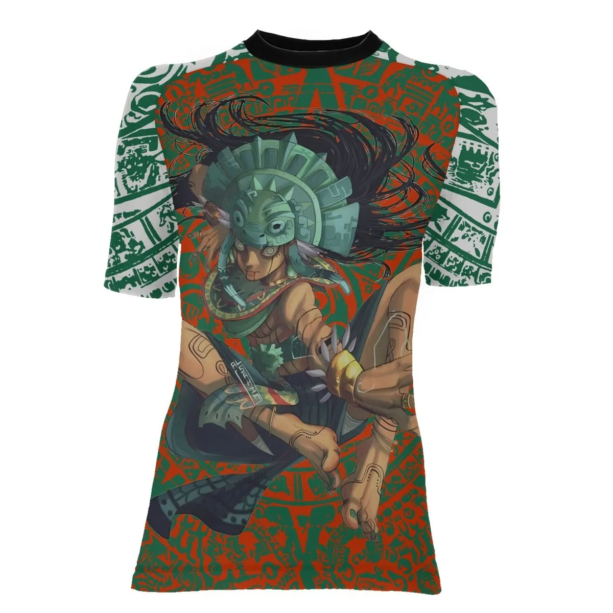 Aztec Iguana Warrior Women's Short Sleeve Rash Guard