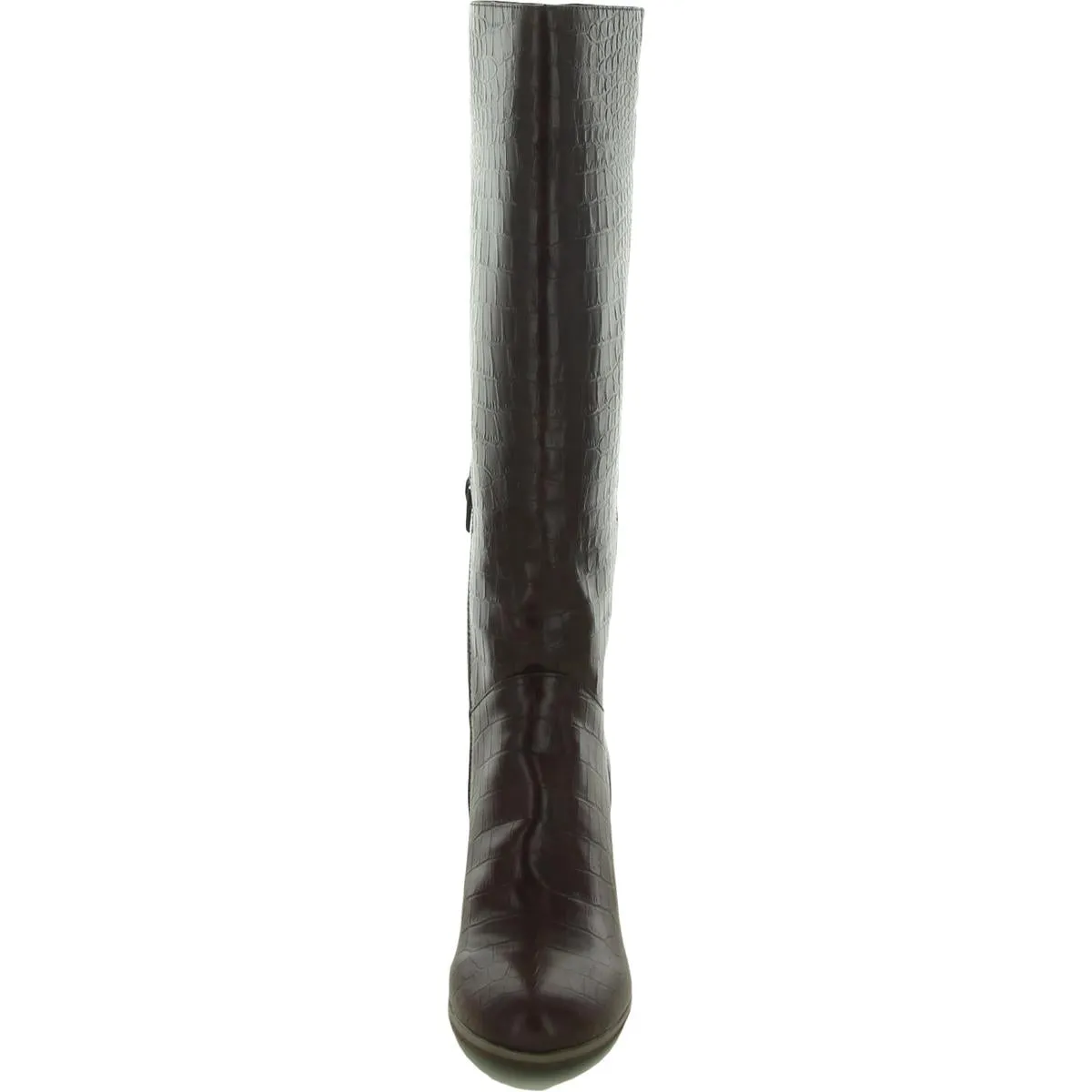 BC Footwear Women's Make An Impact Vegan Croc Stacked Heel Knee-High Boot