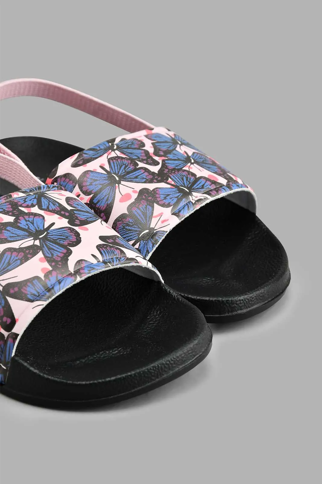 Black And Pink Butterfly Slide With Backstrap