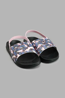 Black And Pink Butterfly Slide With Backstrap