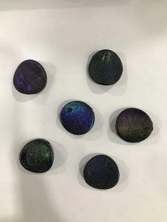Black Uneven Rainbow Plastic Beads