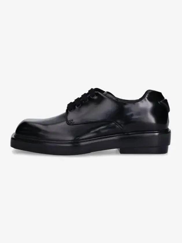 Brushed Leather Derby Shoes Black