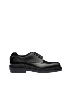 Brushed Leather Derby Shoes Black