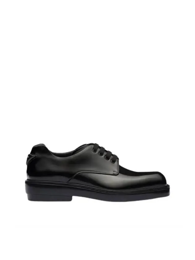 Brushed Leather Derby Shoes Black