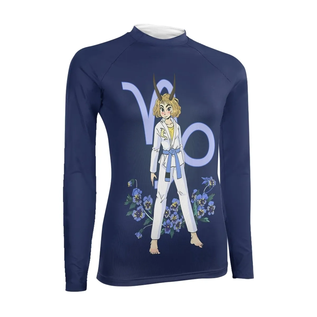 Capricorn Zodiac Mom Women's Long Sleeve Rash Guard