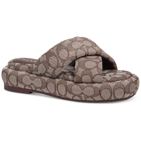 Coach Womens PENELOPE  Square toe Slip on Platform Sandals