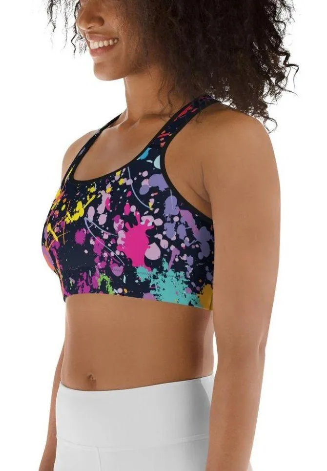 Colorful Abstract Sports Bra