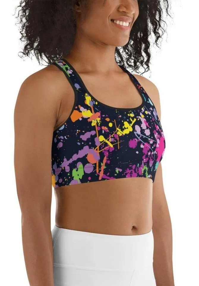 Colorful Abstract Sports Bra