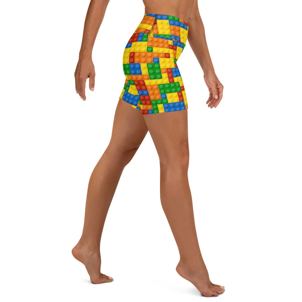 Colorful Blocks Yoga Shorts
