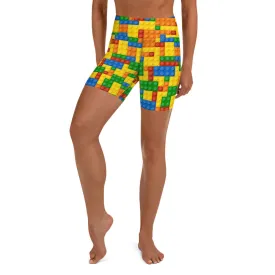 Colorful Blocks Yoga Shorts