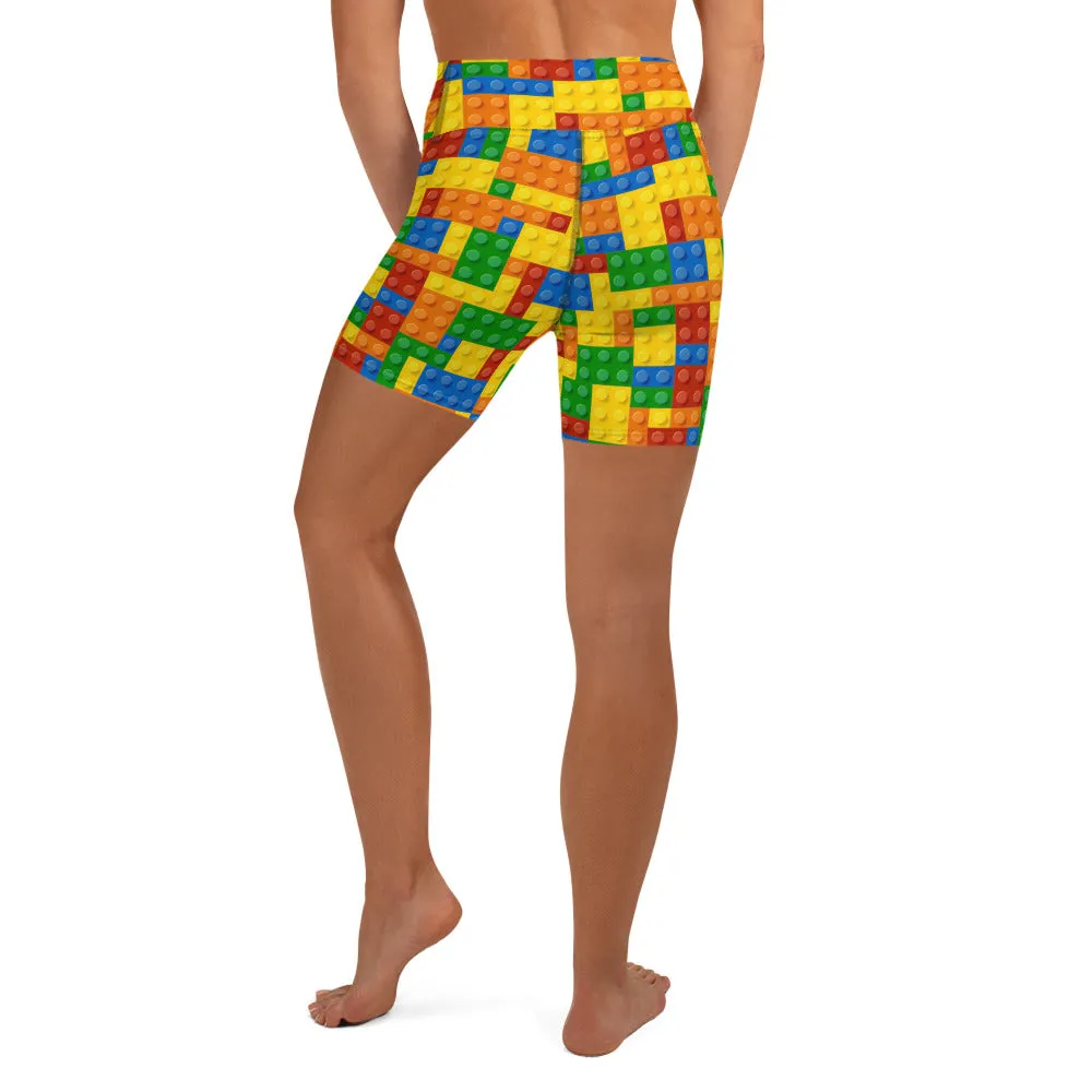 Colorful Blocks Yoga Shorts