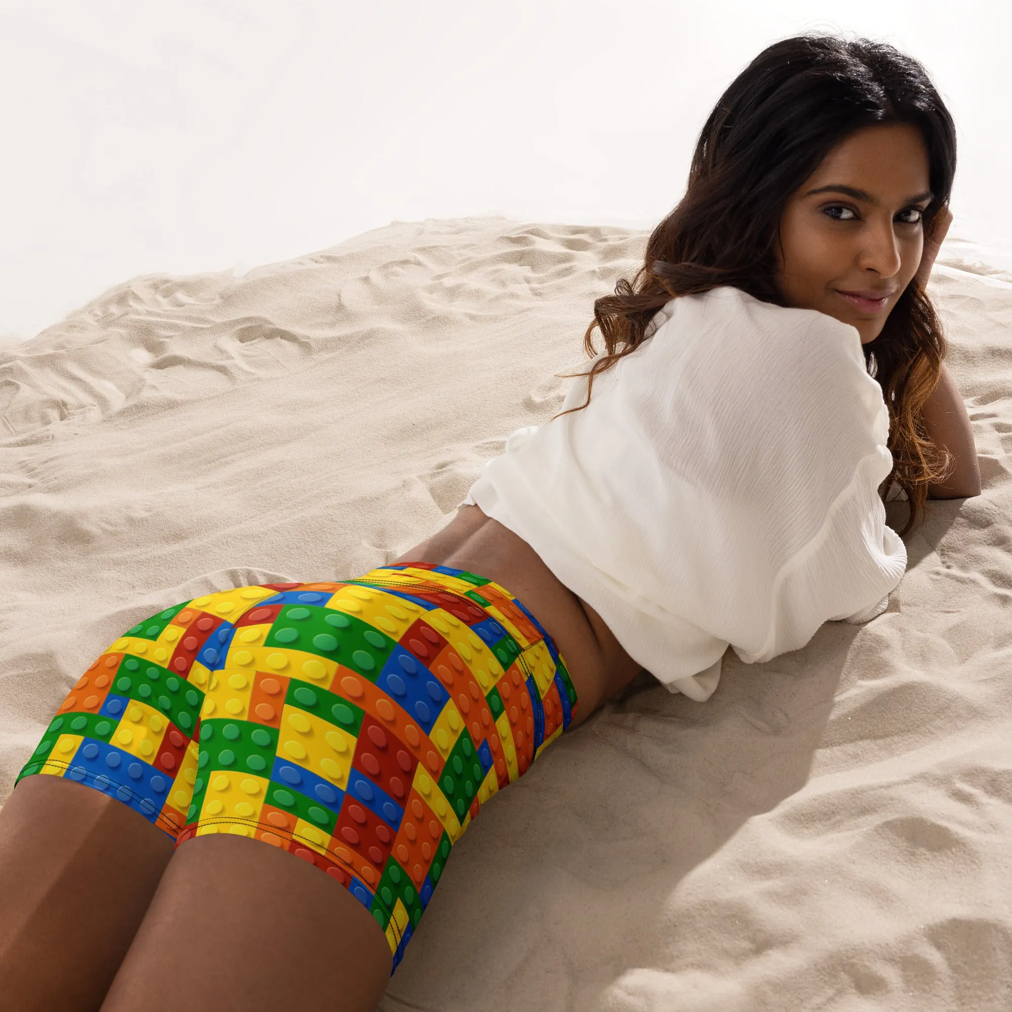 Colorful Blocks Yoga Shorts