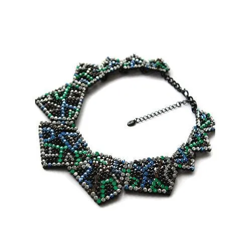 Colorful Rhinestone Triangle Collar Necklace