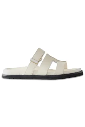 Cream Leather Chunky Sandals