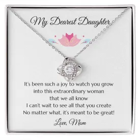 Daughter Love Knot Necklace, Gold Necklace for Daughter Gift, Gift for Daughter