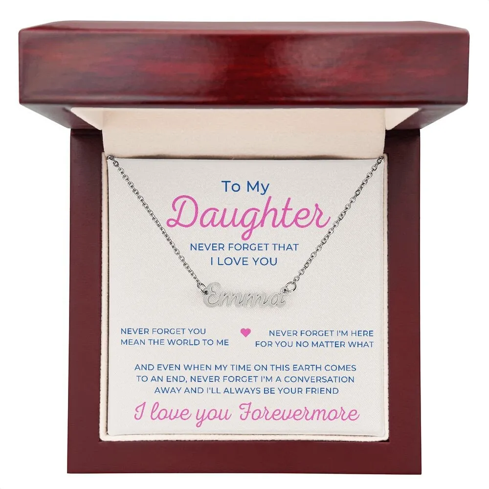 Daughter Name Necklace, Custom Personalized Font, Retro Minimalist Name Necklace, Daughter Name Message Gift