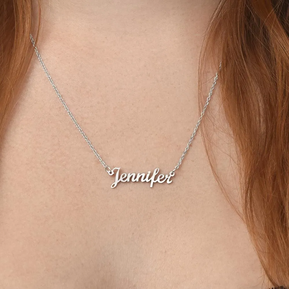 Daughter Name Necklace, Custom Personalized Font, Retro Minimalist Name Necklace, Daughter Name Message Gift