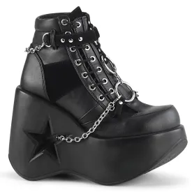 DYNAMITE-101 DemoniaCult Black Vegan Leather Sexy Women's Ankle Boots (Alternative Footwear)