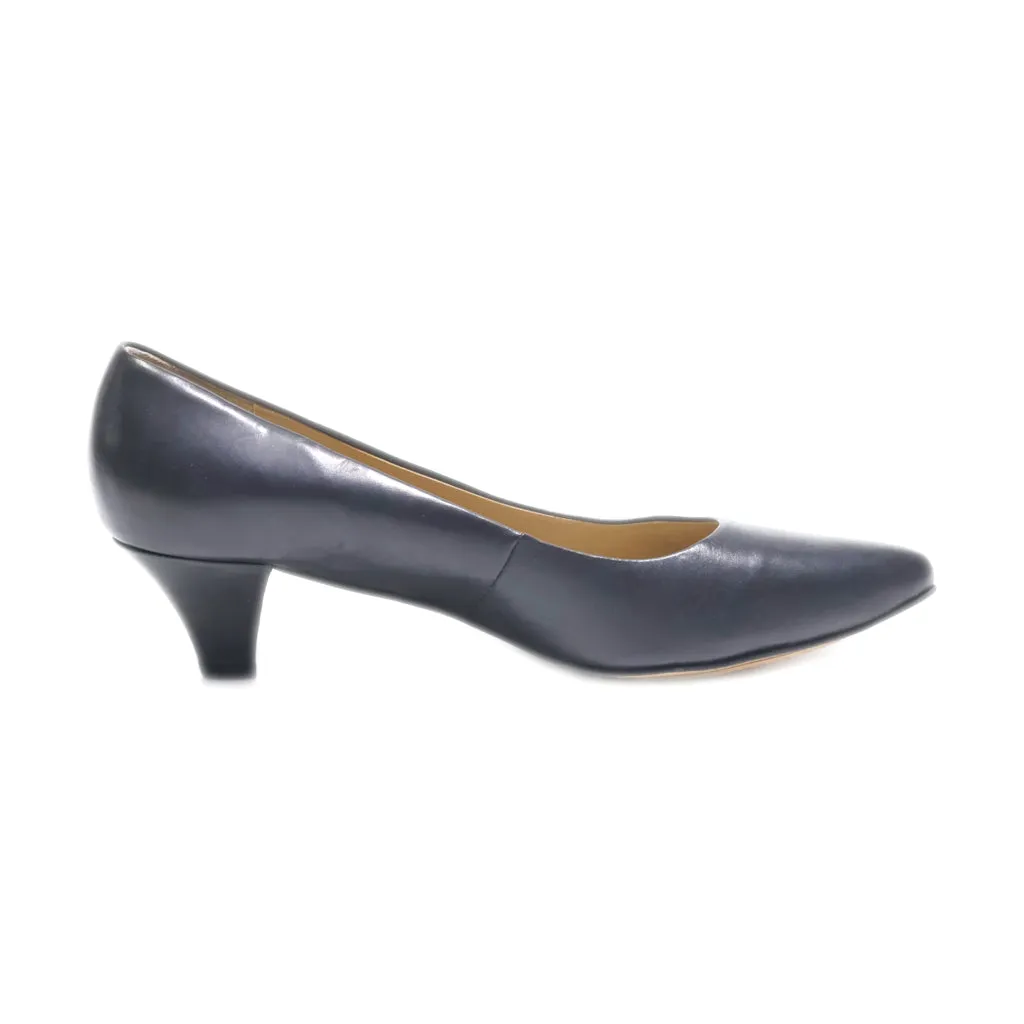 Eram Kitten Heels Leather Black Colour For Women