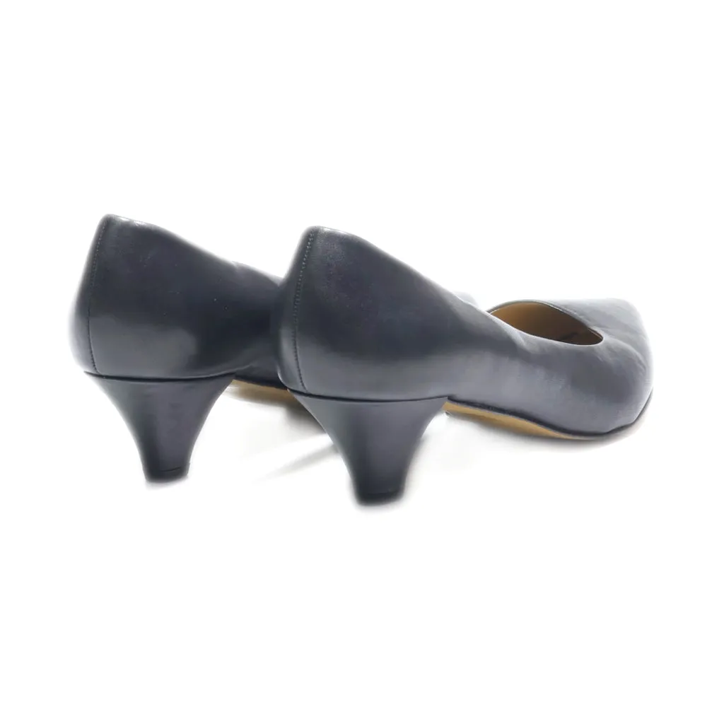 Eram Kitten Heels Leather Black Colour For Women
