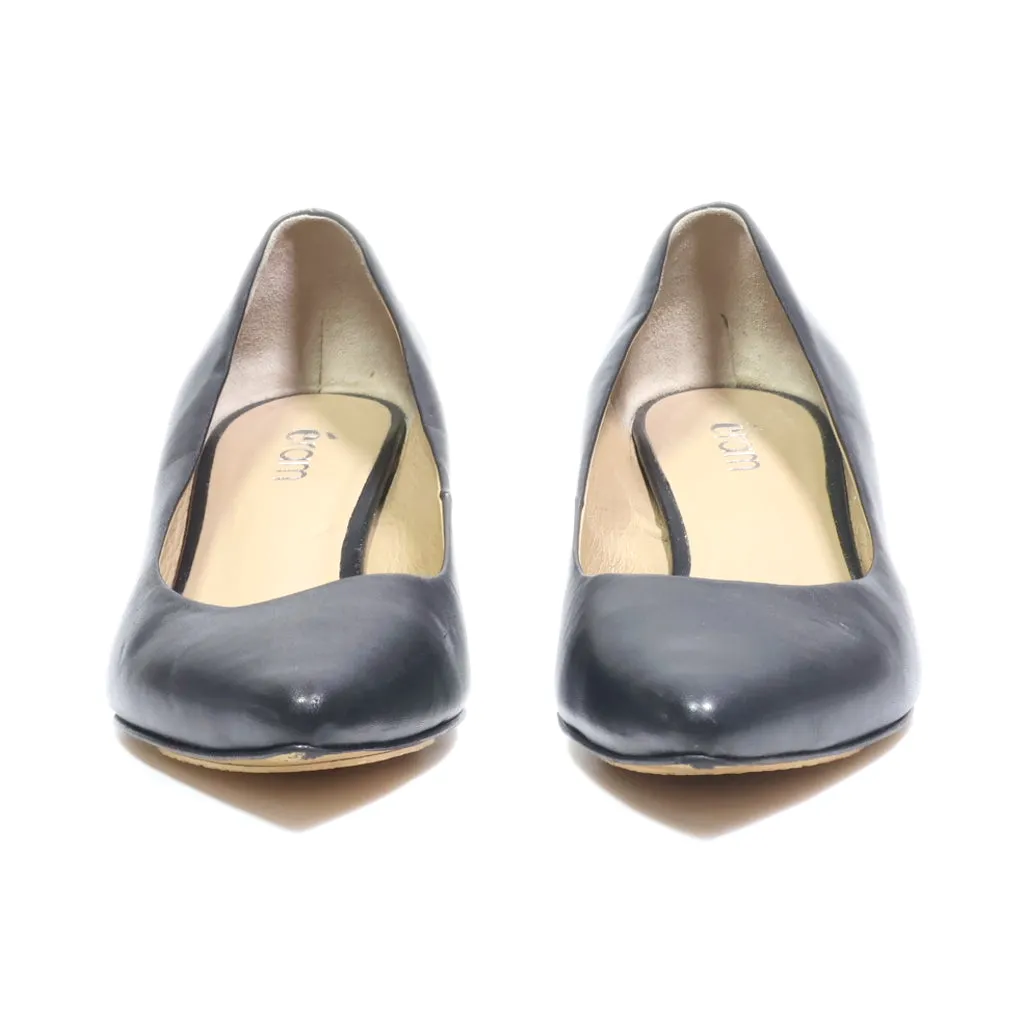 Eram Kitten Heels Leather Black Colour For Women