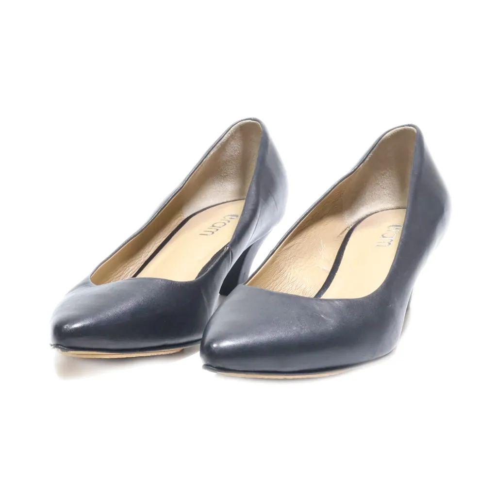 Eram Kitten Heels Leather Black Colour For Women