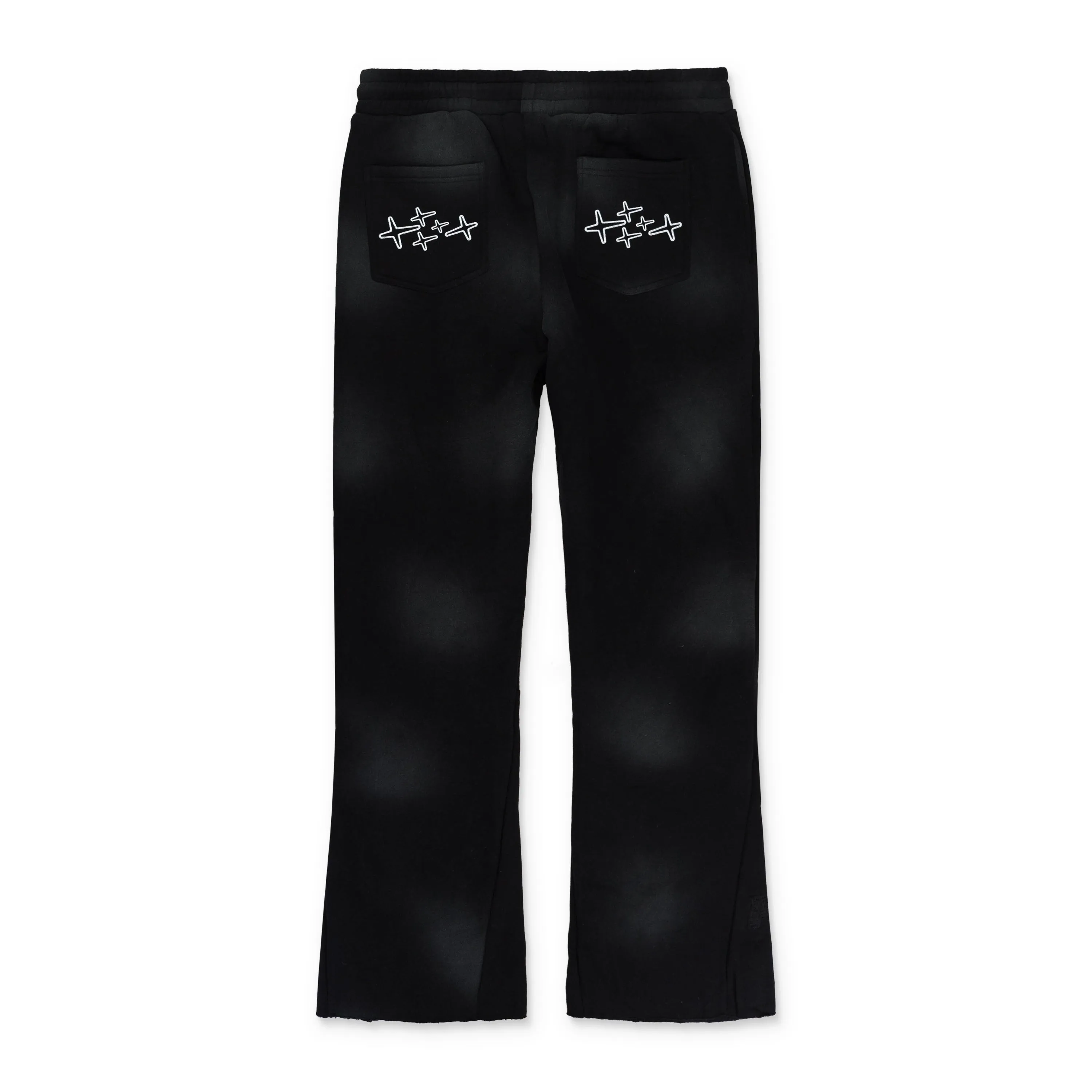 EXCLUSIVE PATCH FLARE BLACK SWEATPANTS