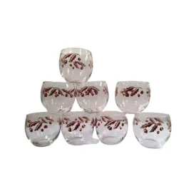 Federal Glass Mid-Century 22-Karat Gold Acorn Roly-Poly Set (Set of 8 Glasses)
