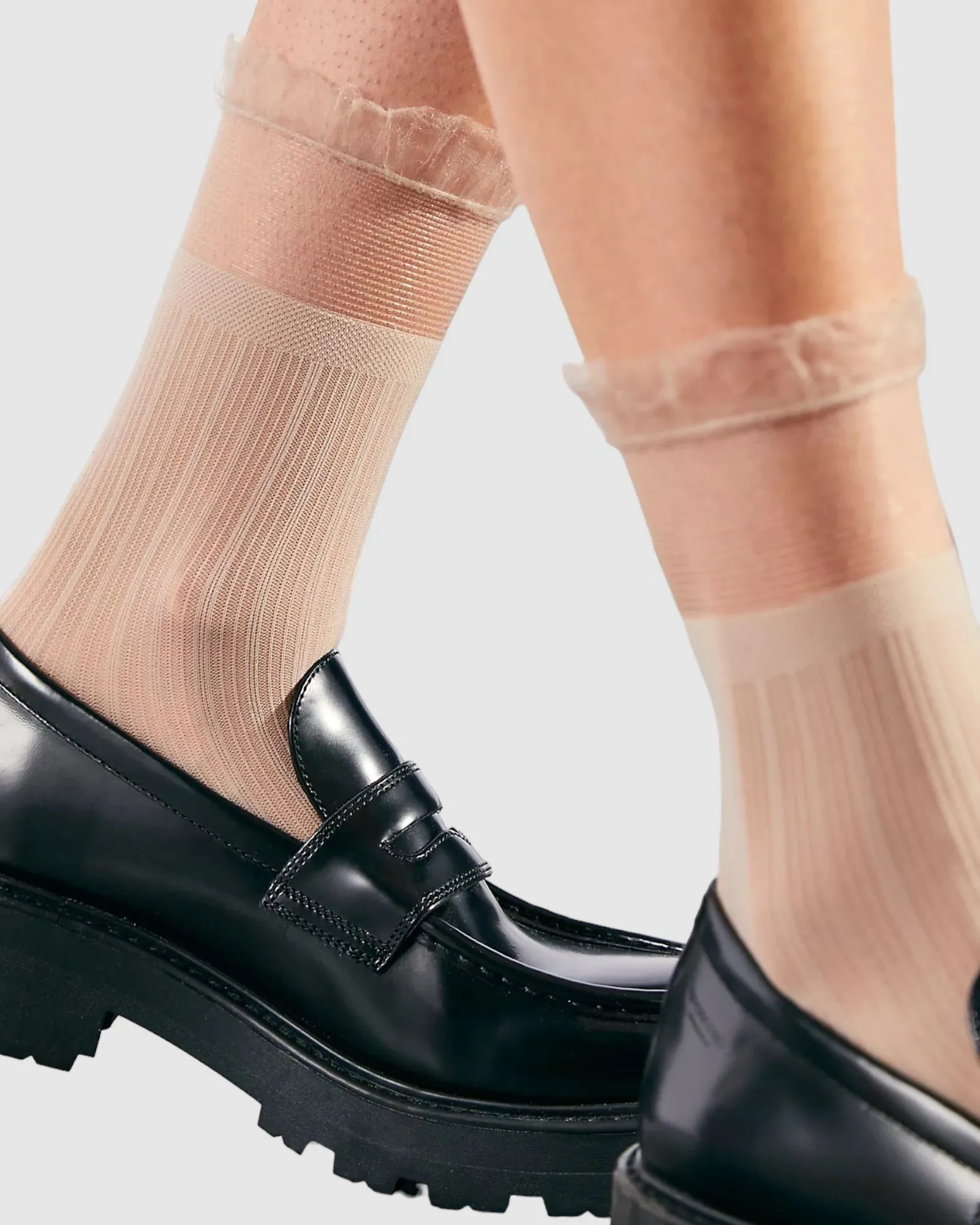 Frill Neck Sheer Sock