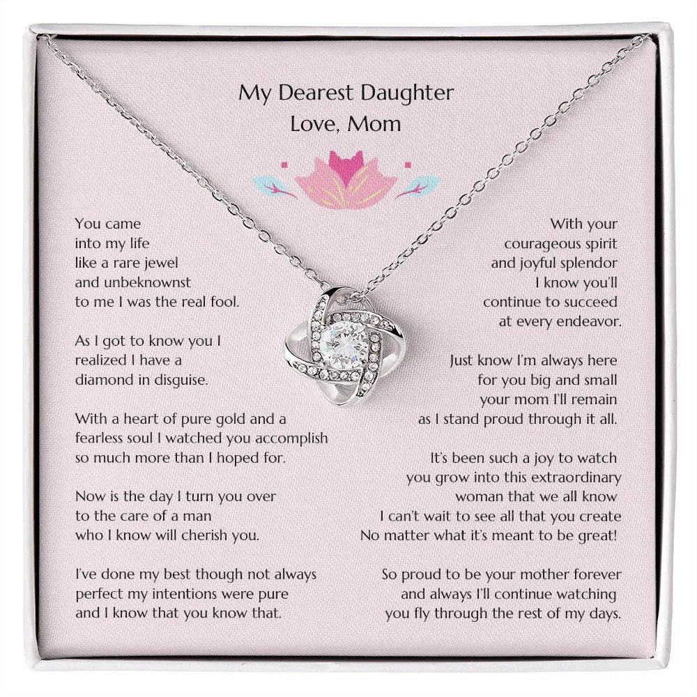 Gift for Bride, Necklace for Bride, Mom To Daughter Wedding, Love Knot, Gift from Mom, Gift from Mother of the Bride, Mother Bride Daughter