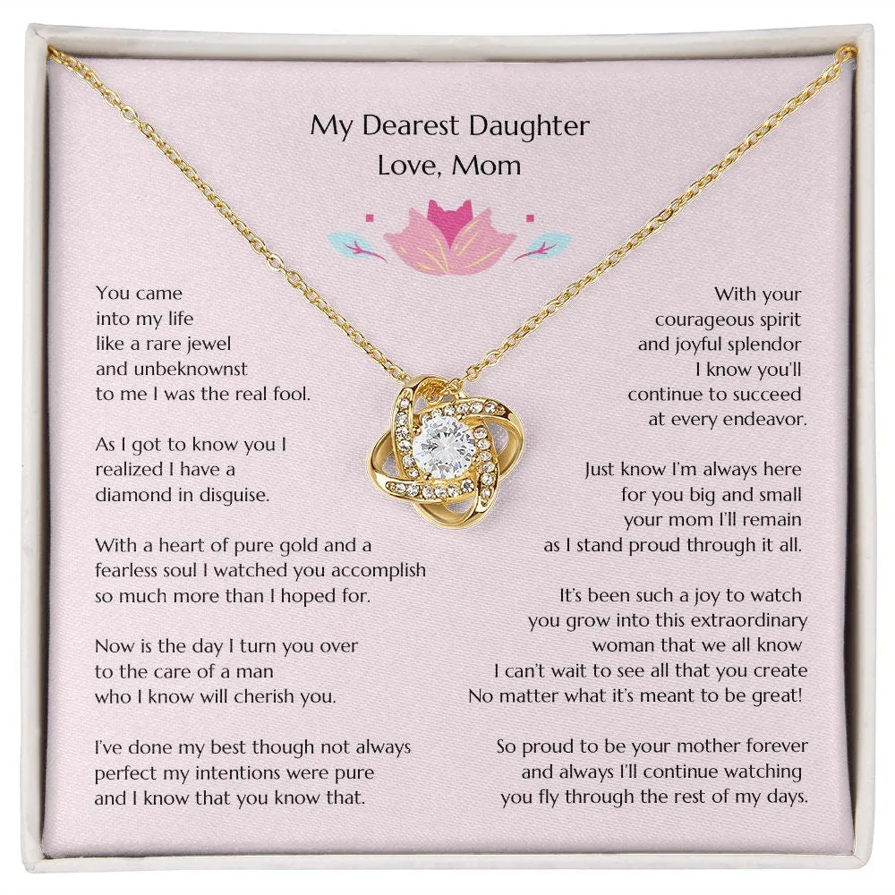 Gift for Bride, Necklace for Bride, Mom To Daughter Wedding, Love Knot, Gift from Mom, Gift from Mother of the Bride, Mother Bride Daughter