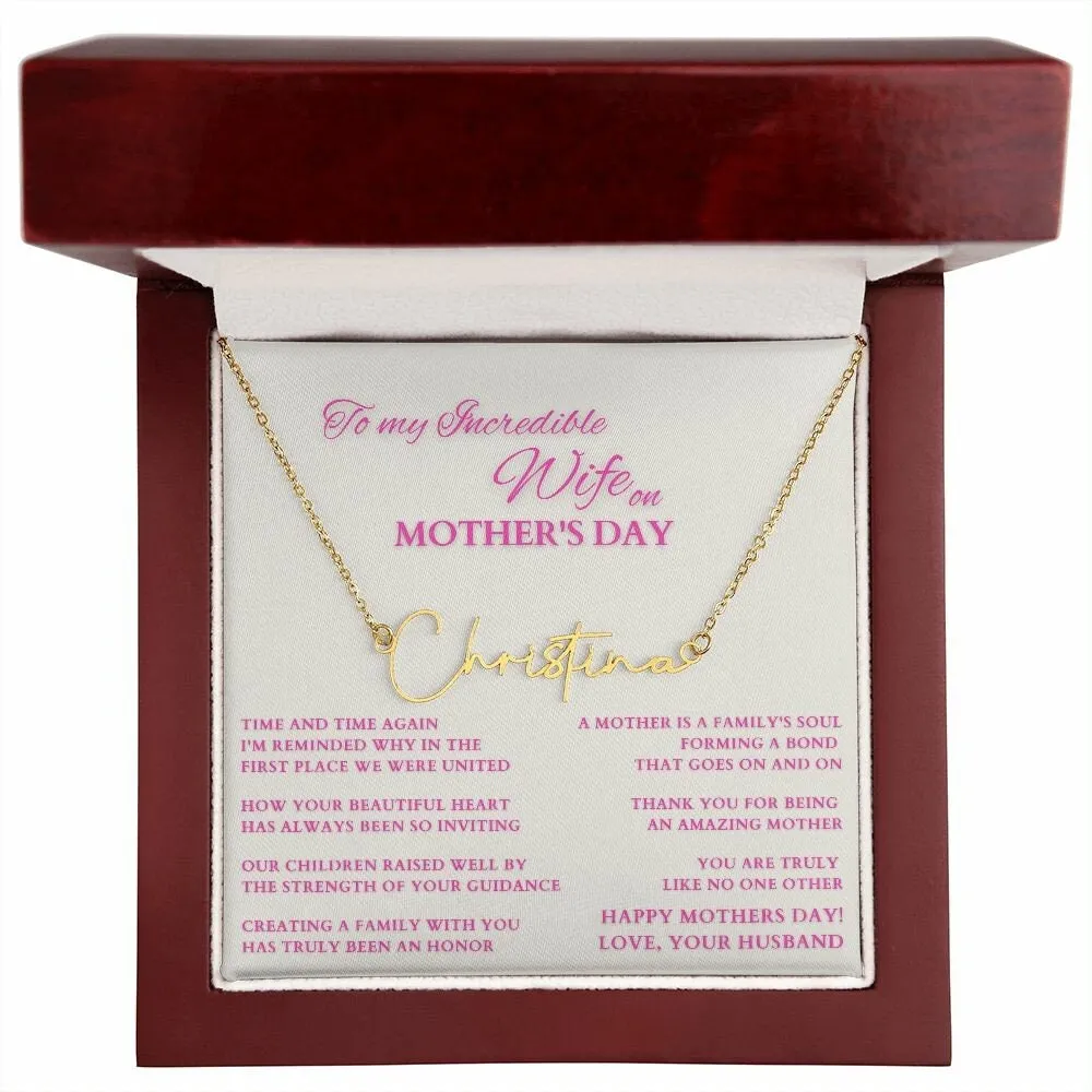 Happy Mother's Day Gift from Hubby, Mothers Day Custom Name Necklace from Husband, To Wife on Mother's Day, Mother of My Children Gift