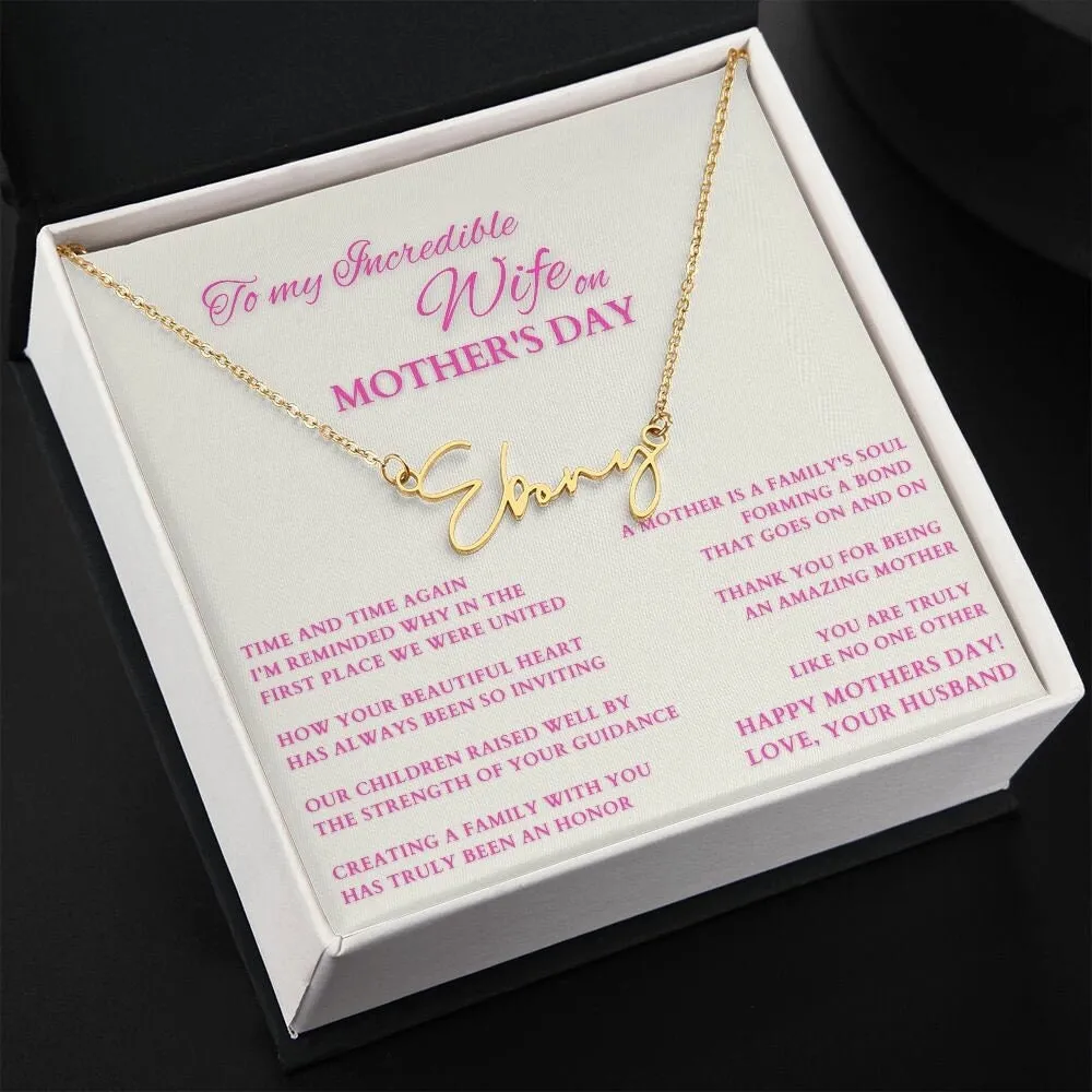 Happy Mother's Day Gift from Hubby, Mothers Day Custom Name Necklace from Husband, To Wife on Mother's Day, Mother of My Children Gift