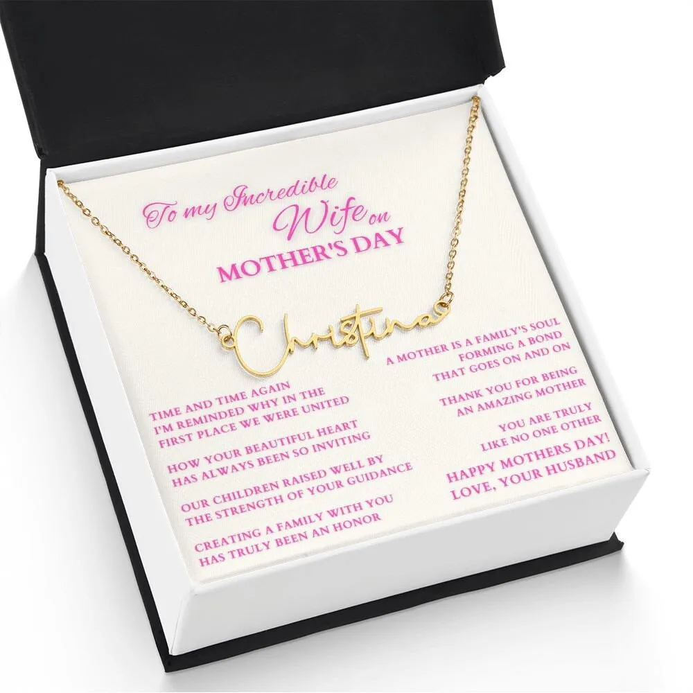 Happy Mother's Day Gift from Hubby, Mothers Day Custom Name Necklace from Husband, To Wife on Mother's Day, Mother of My Children Gift