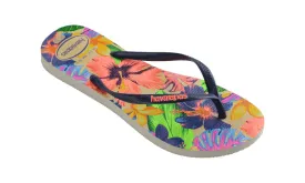 Havaianas Womens Slim Floral Neon Sandal White