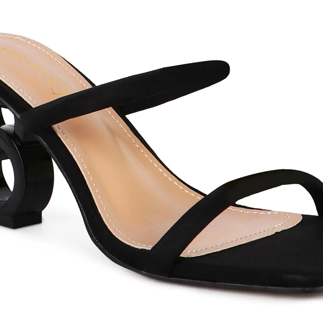 Heel Slide Sandals in Black