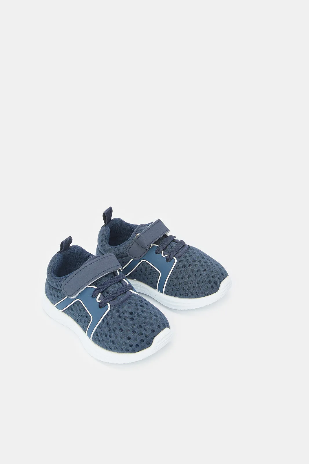 Infant Boys Navy Velcro Strap Pump