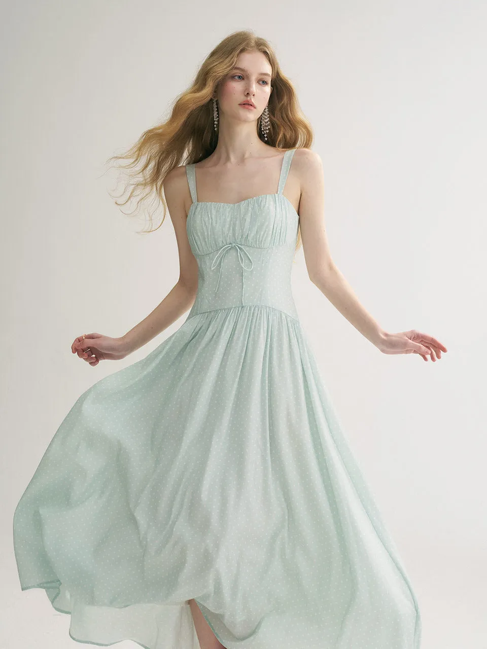 Jade Dot Long Dress