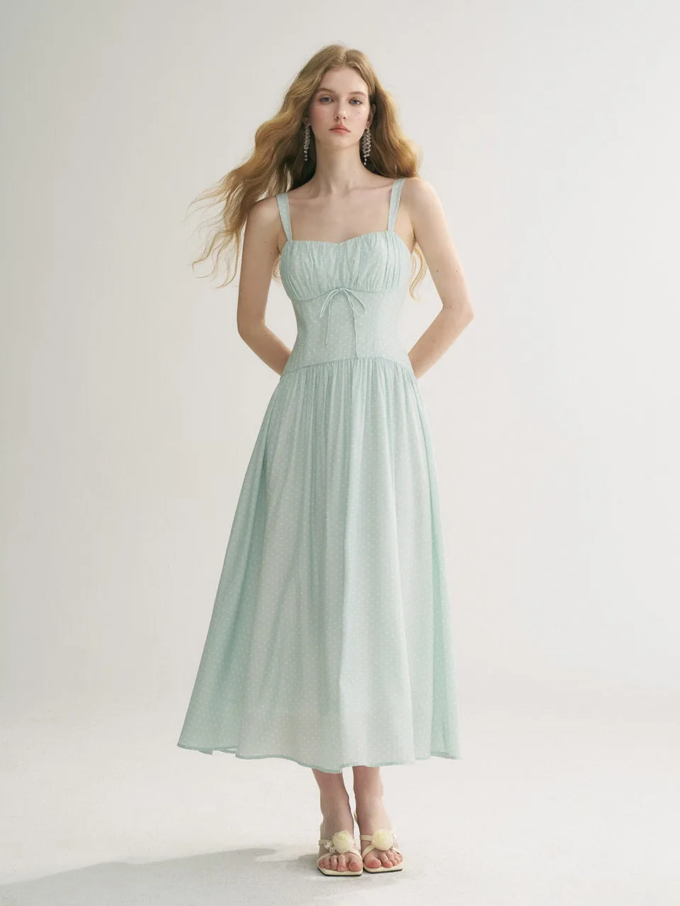 Jade Dot Long Dress