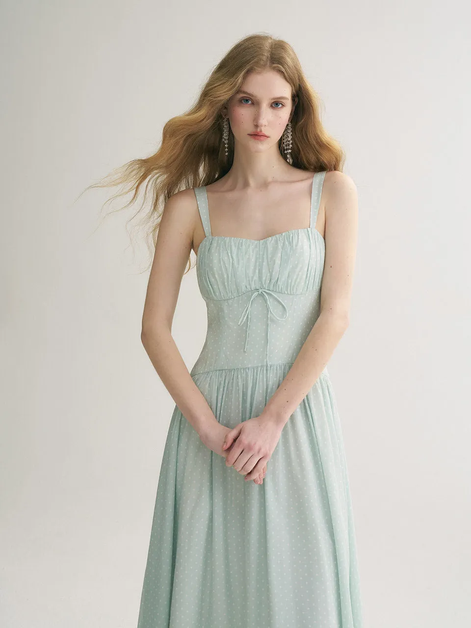 Jade Dot Long Dress