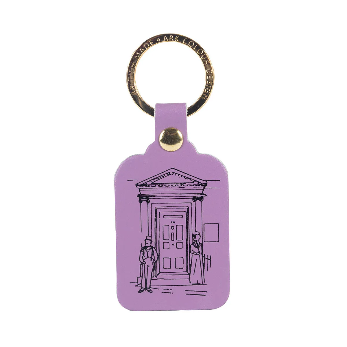 Jane Austen Keyring in Lilac Leather